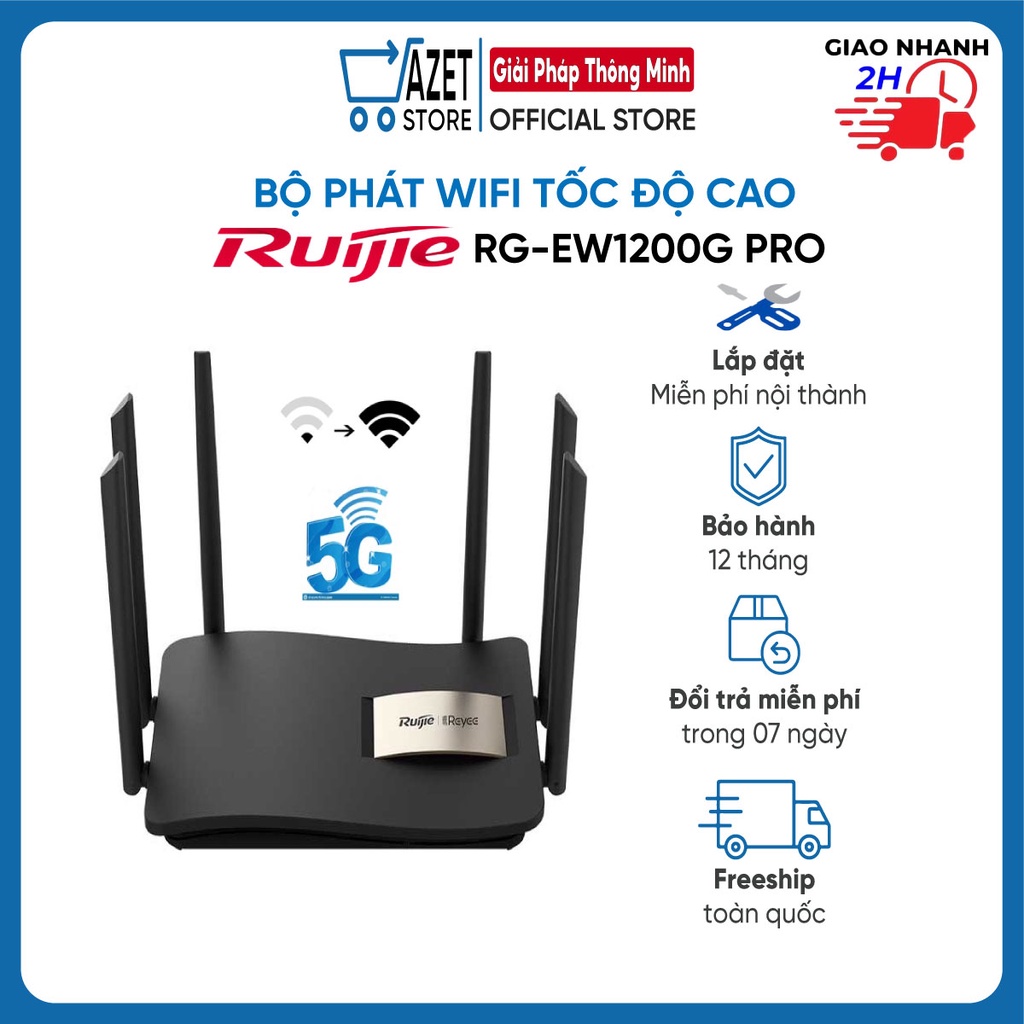 Bộ phát wifi 4 râu và 6 râu, xuyên tường, ruijie rg-ew1200g pro ew1200 ew 300 pro bảo hành chính hãng