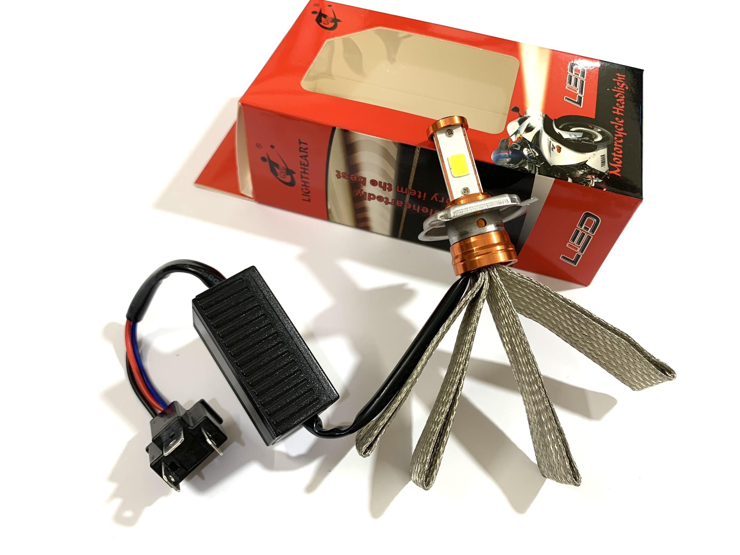 Đèn pha led CYT 3 Tim, đèn pha Led đuôi công tản nhiệt thích hợp lắp cho Ô tô, xe máy