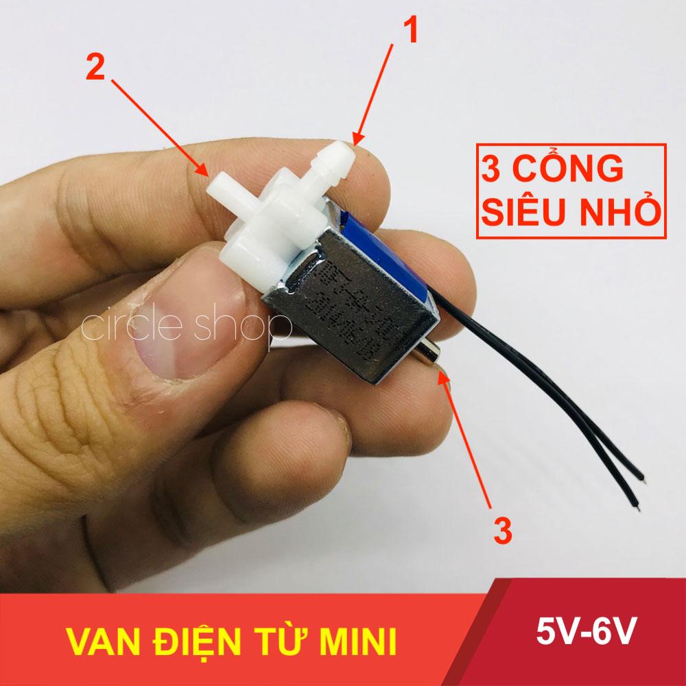 Van điện từ mini 5V - 6V dẫn khí gas nước - LK0193