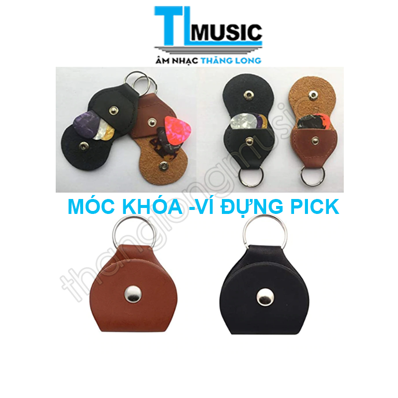 Túi Đựng Pick Guitar Kiêm Móc Treo Chìa Khóa Bằng Da PU