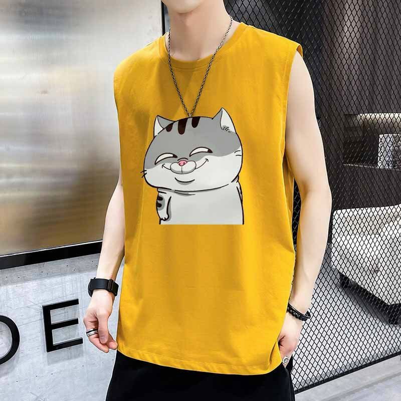 Áo Thun Sát Nách Nam Nữ In Hình Mèo Cute-ĐT