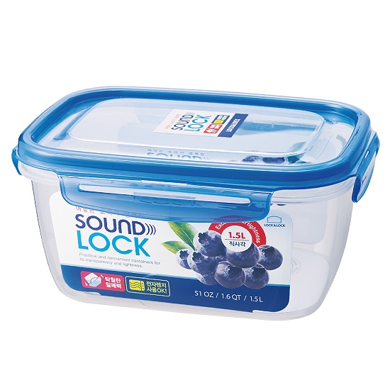 Hộp bảo quản lock&lock sound lock dung tích 1.5l hình chữ nhật lep552