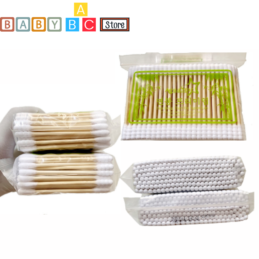 Tăm Bông Ngoái Tai Thân Gỗ Trúc Aquastar 200c Tăm Bông Ngoáy Tai Người Lớn Thân Cây Trúc Cao Cấp