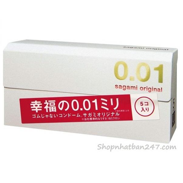 Bao cao su Sagami Original 0.01 Nhật Bản đem lại cảm giác vô cùng chân thật (hộp 5 chiếc)