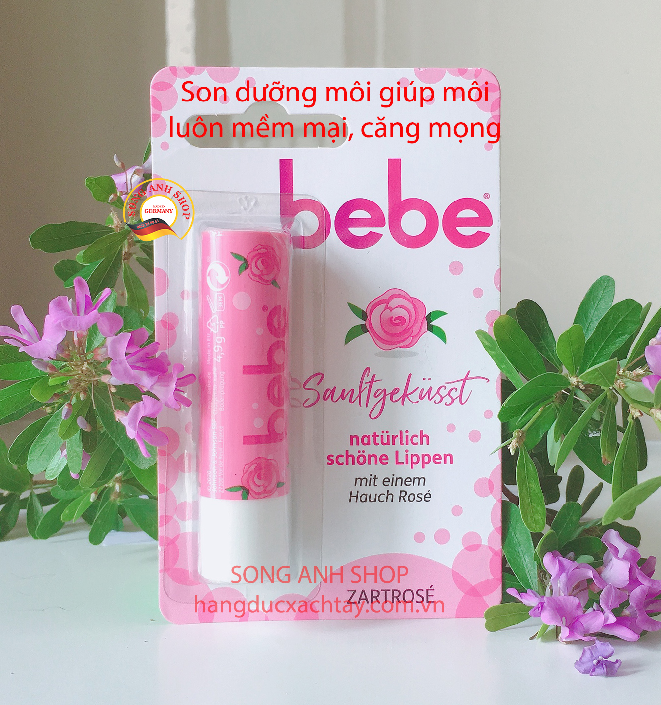 Son dưỡng môi BEBE Zart-rosé cho môi mềm mại