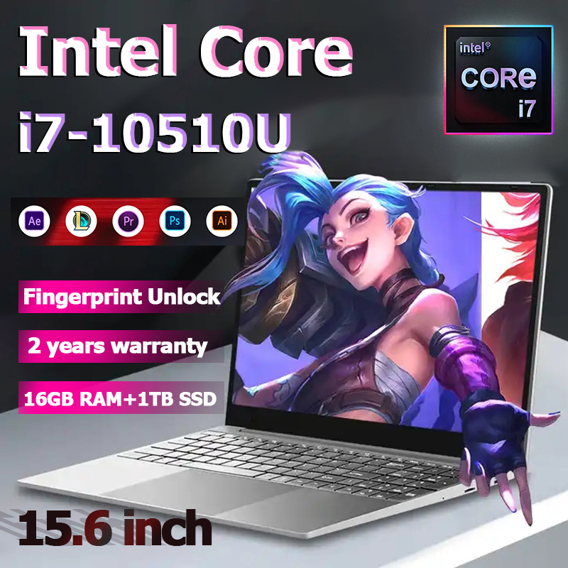  Máy tính xách tay trò chơi Lenovo 15.6 Inch Laptop Intel Core i7-10510U DDR4 RAM 16GB SSD 1TB Camera tích hợp cho WiFi trực tuyến   học tập 