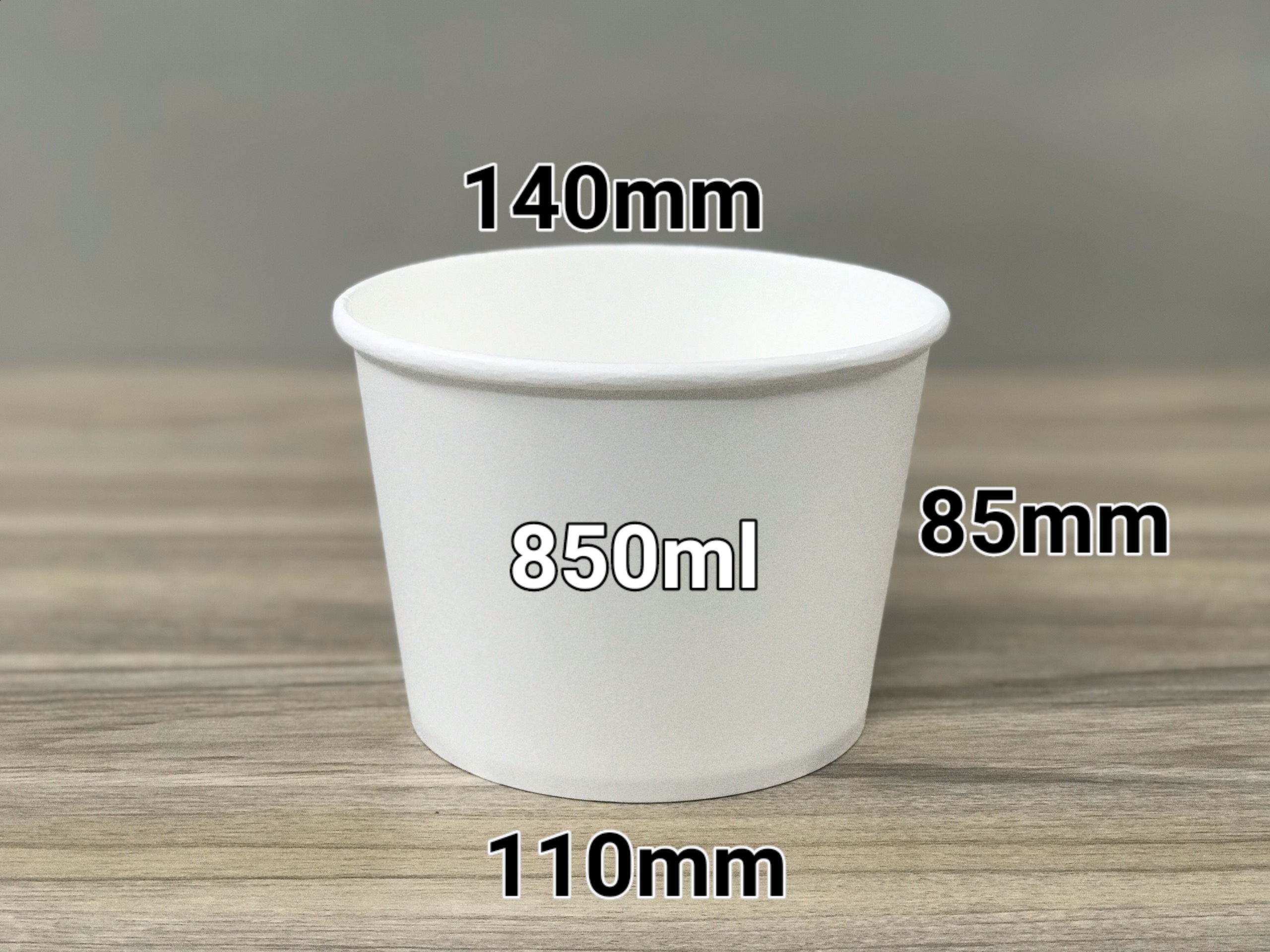 Tô giấy 850ml trắng, set 50-100 cái kèm nắp