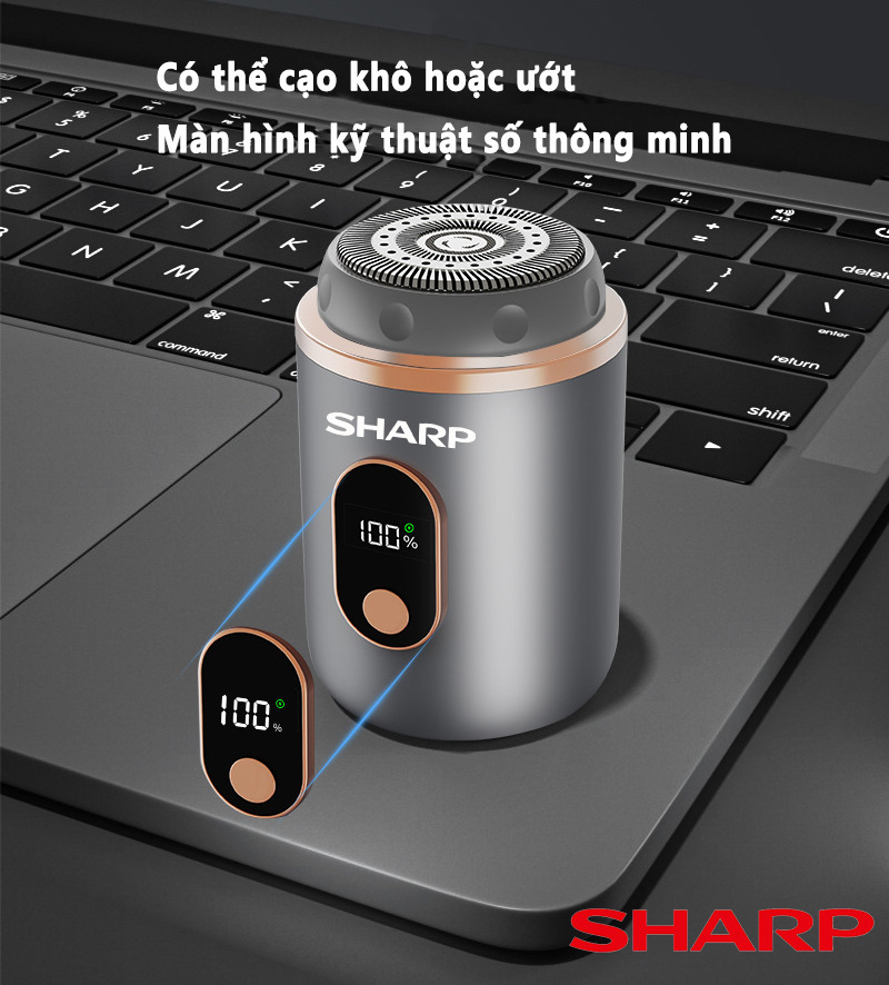 Sharp mini Máy Cạo Râu nhỏ gọn Sharp Dao cạo râu điện Không trầy xước Bỏ túi tiện lợi Sạc nhanh Typec Sạc 1 lần dùng cả tháng Bảo Hành 12 thángCả nam và nữ đều có thể sử dụn