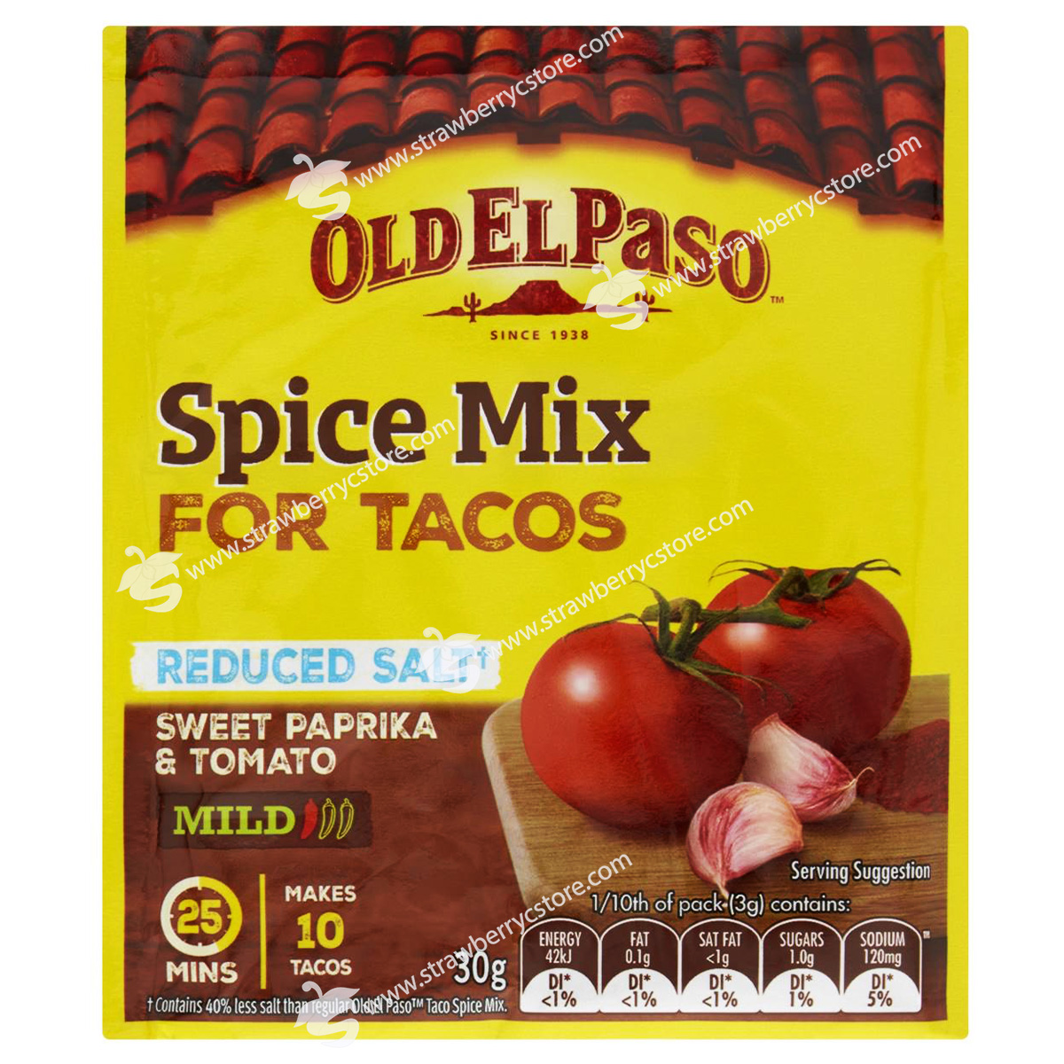 Bột Gia Vị Ít Muối Old El Paso Mexican Reduced Salt Taco Spice Mix, Gói 30g