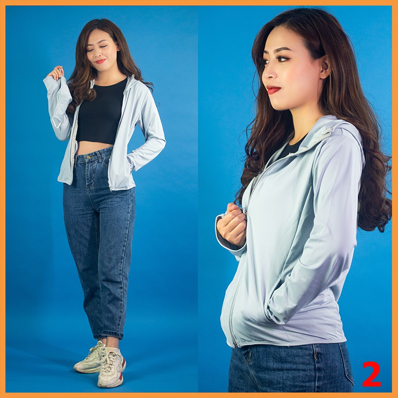 Áo Khoác Chống Nắng Nữ  Nhật Mới Nhất Chất Liệu Thun Uniqlo Cao Cấp Giá Rẻ Tay Dài Che Bàn Tay Xỏ Ngón  2 Mùa Hè Trơn Vải Mỏng Thoáng Mát Thời Trang Có Mũ Thông Hơi Trung Niên