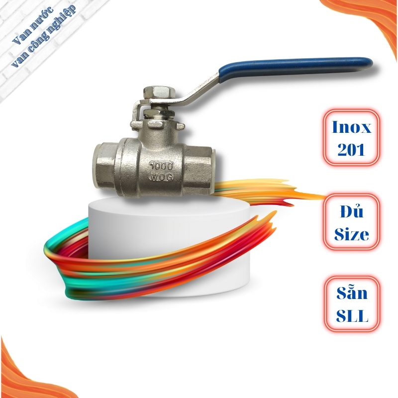 Van bi inox 201 phi 17 van nước tay gạt chất liệu bằng thép không gỉ