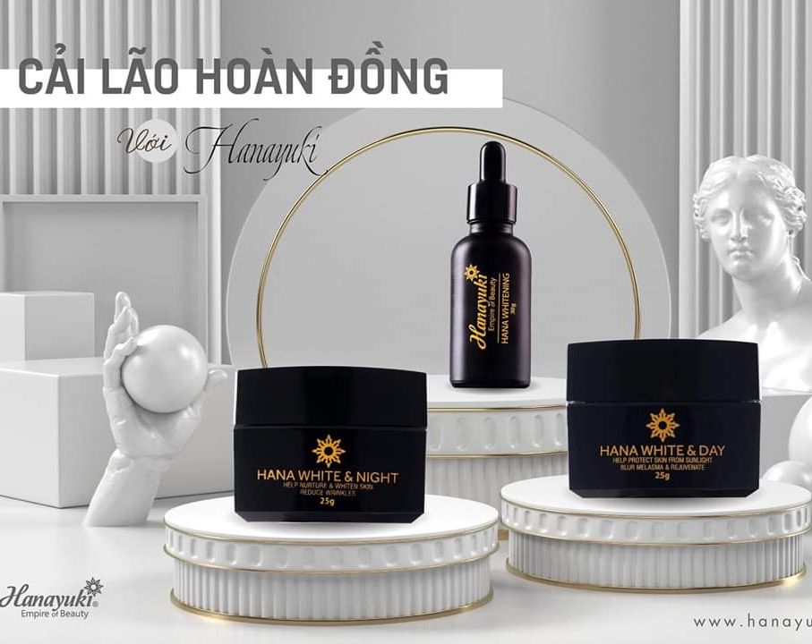 [TẶNG QUÀ + GIẢM VOUCHER 8%] [Chính hãng Hanayuki,Date 2026] Combo 3 SP dưỡng trắng da KEM HANA WHITE DAY SERUM HANA WHITE VÀ KEM HANA WHITE NIGHT