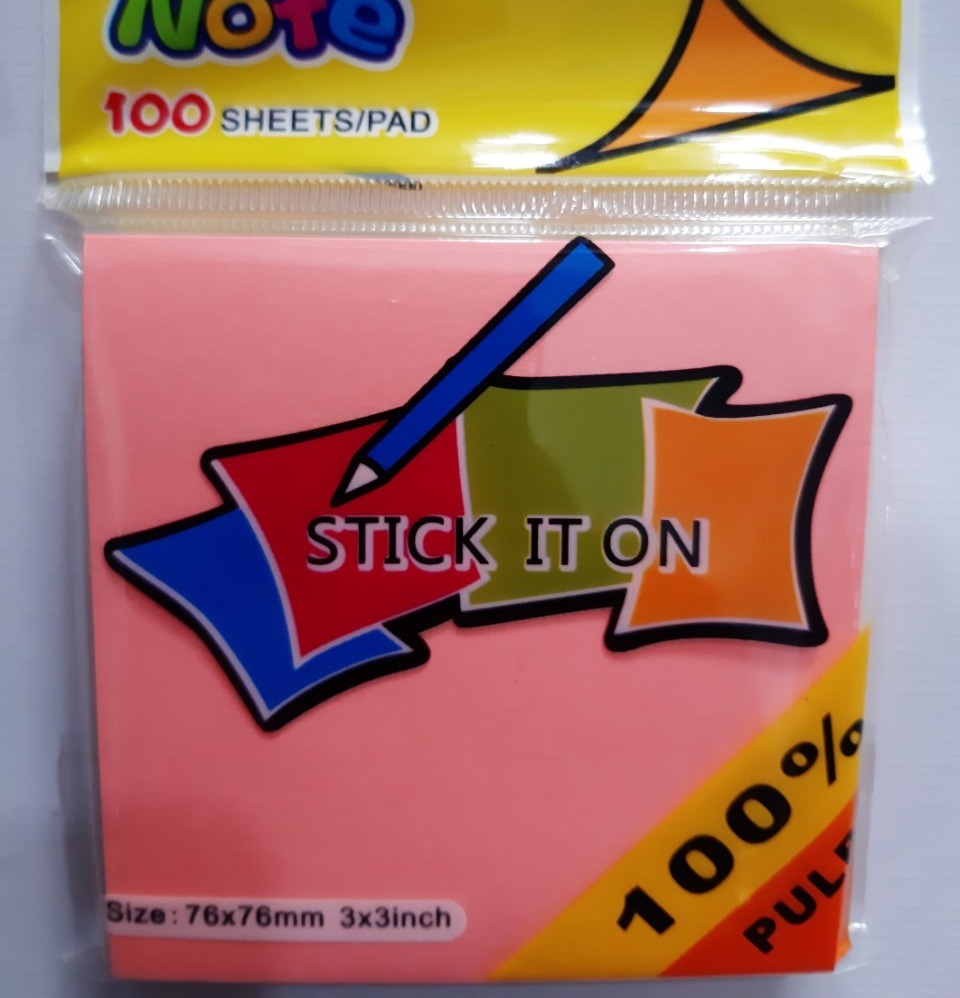 2 xấp giấy note dạ quang 5 mầu