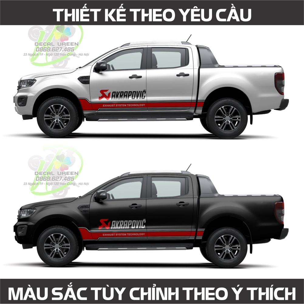 Tem xe ranger mẫu 005 - tem xe bán tải đẹp
