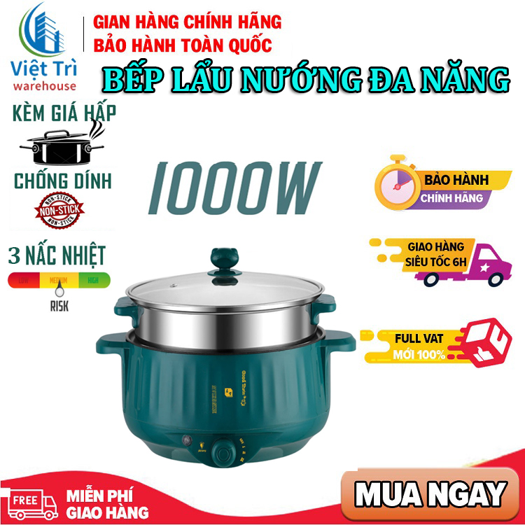 Nồi lẩu mini đa năng 3 nấc nhiệt, nồi lẩu điện đa năng mini thông minh cao cấp size 26cm và 28cm, ca nấu mì đa năng, nồi lẩu mini cắm điện đa năng chống dính cao cấp tiện lợi, nồi điện đa năng, nồi cơm điện