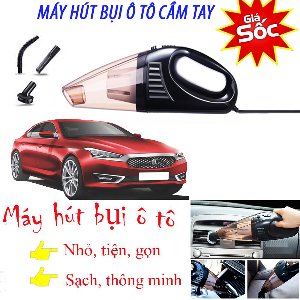 May Hut Bui Oto, Máy Hút Bụi Ô Tô Cầm Tay, Máy Hút Bụi Mini , Nhỏ Gọn, Tiện Lợi. Thiết Kế Chắc Chắn Với 3 Đầu Hút Hoạt động Hiệu Qủa Trong mọi Không Gian. Mua Ngay Bảo Hành 3Tháng - 1 Đổi 1 Trong 7 Ngày