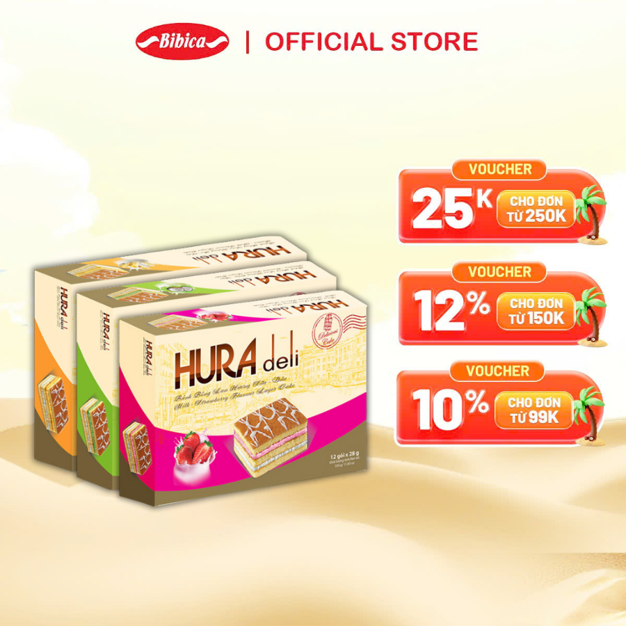 Bánh hura deli cốm - dừa bibica 336g