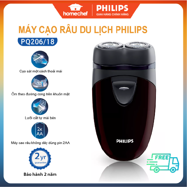 Máy cạo râu Philips PQ206/18, lưỡi cạo Closecut cạo sát và sạch hơn, an toàn khi sử dụng