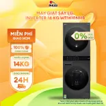 [Hỗ trợ lắp đặt HCM] Máy giặt/Tháp giặt sấy LG WashTower Inverter giặt 14 kg - sấy 10 kg WT1410NHB - Bảo hành chính hãng