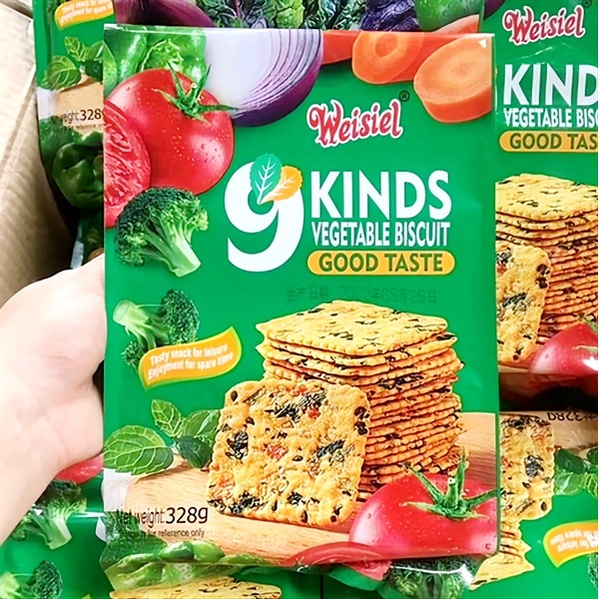 Hoàn tiền 15% Bánh ăn kiêng quy giòn rau củ 9 vị gói 328g Weisiel