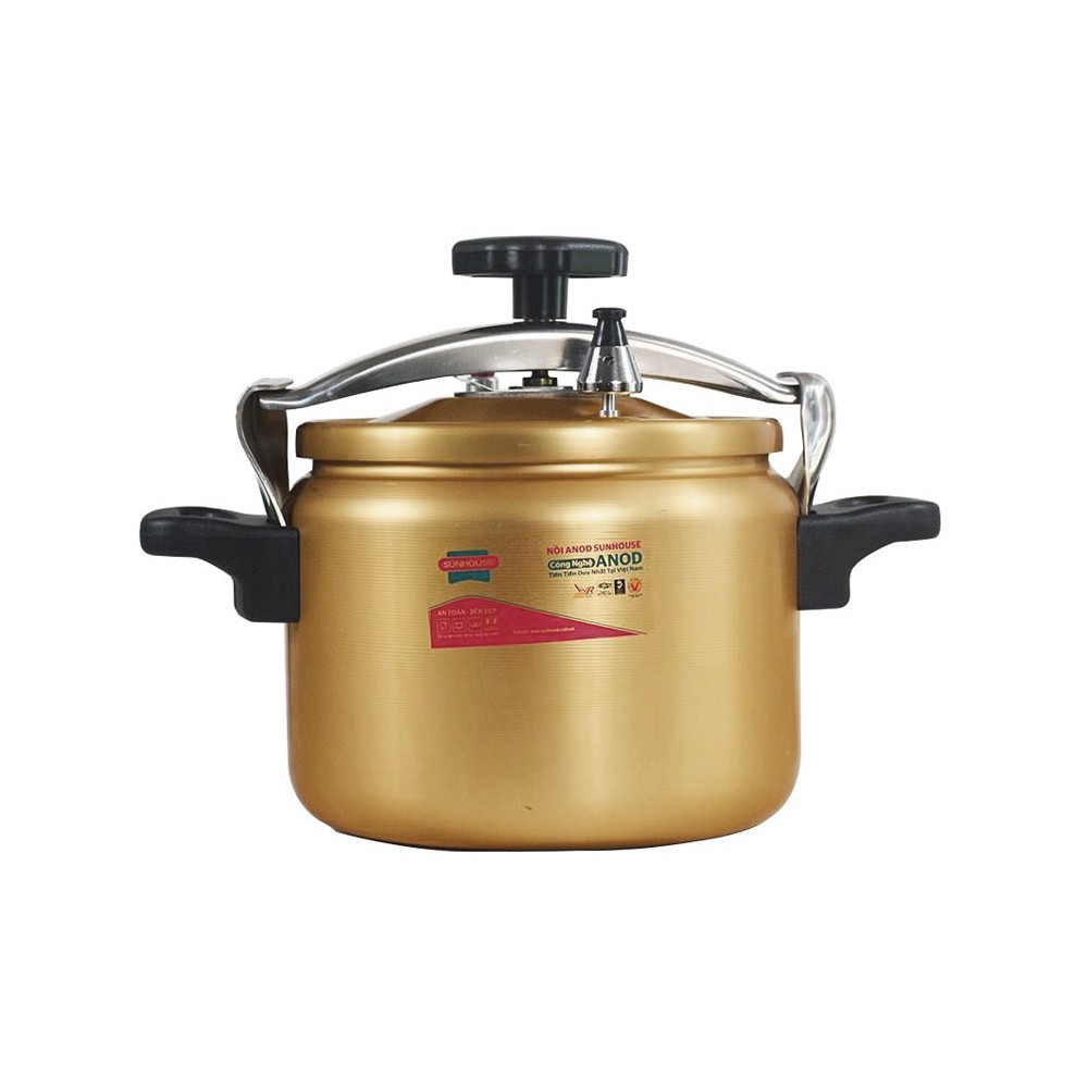 Nồi áp suất anod Sunhouse SHA8604 màu vàng - Hàng chính hãng