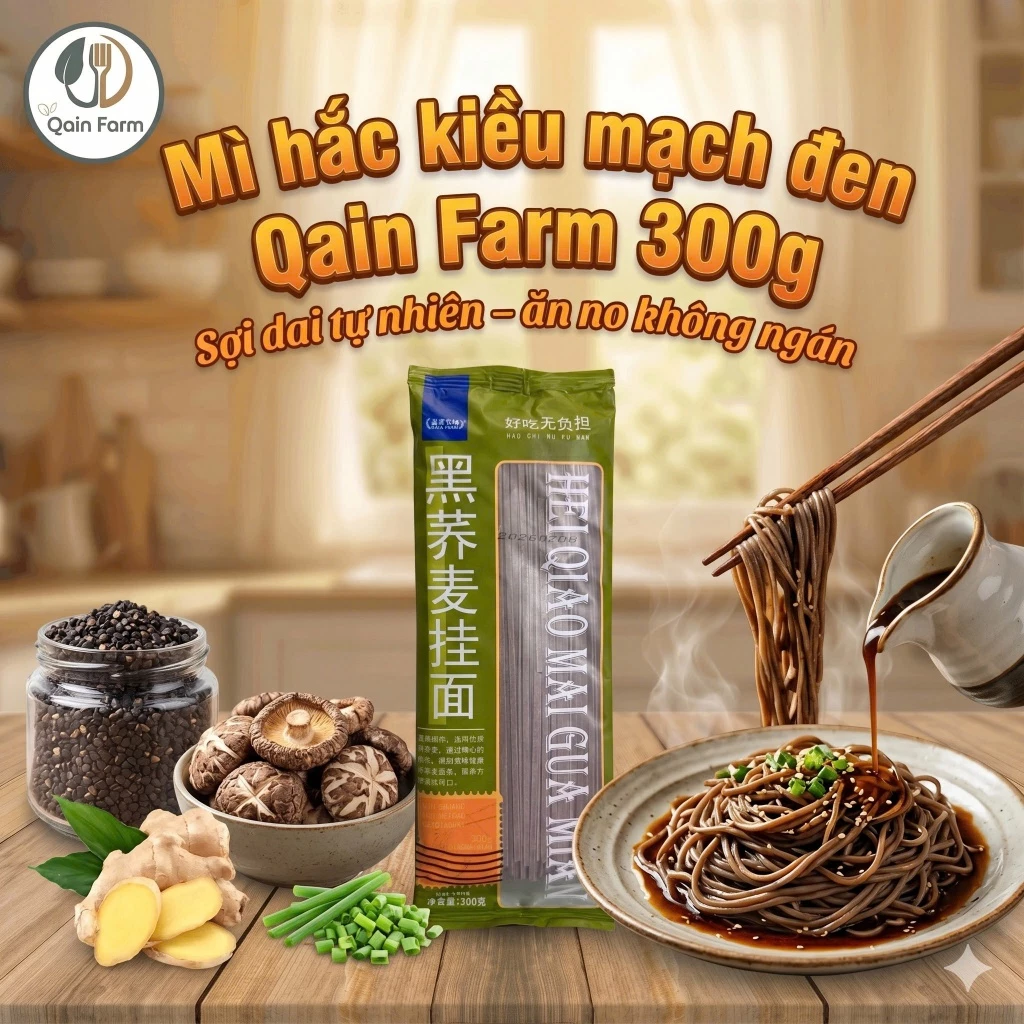 Mì Kiều Mạch Đen Gaia Farm 300g Sợi Mì Dai Thơm