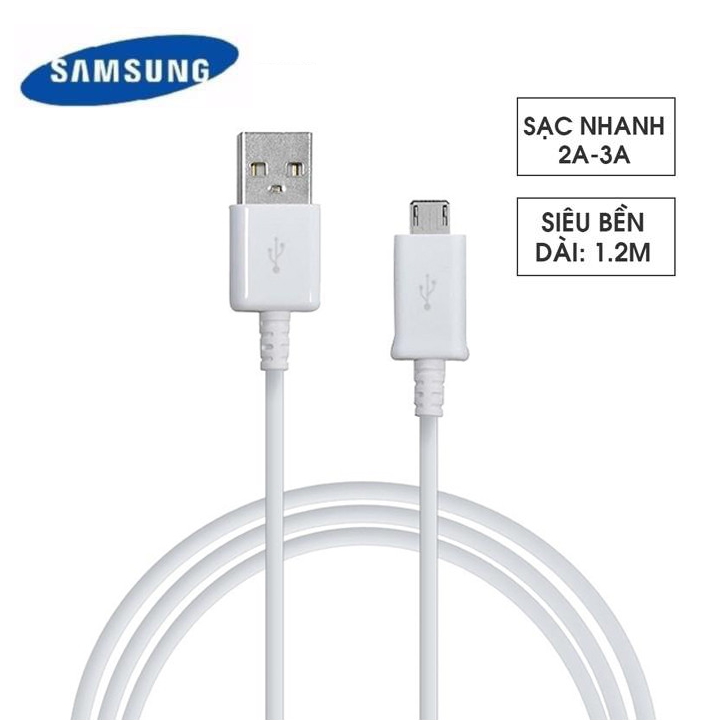 [Rẻ vô địch] Cáp sạc dành cho Samsung Micro USB dài 1.2m hỗ trợ sạc nhanh 3A cho các máy SamSung, Sony, Xiaomi