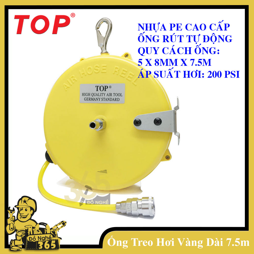 Ống treo áp suất 5MM x 8MM x 7.5M TOP, dùng dẫn hơi đến thiết bị sử dụng chuyên dùng cho gara tiệm sửa xe phân xưởng nhà máy, ống có thể treo lên cao tiện lợi cho quá trình sử dụng