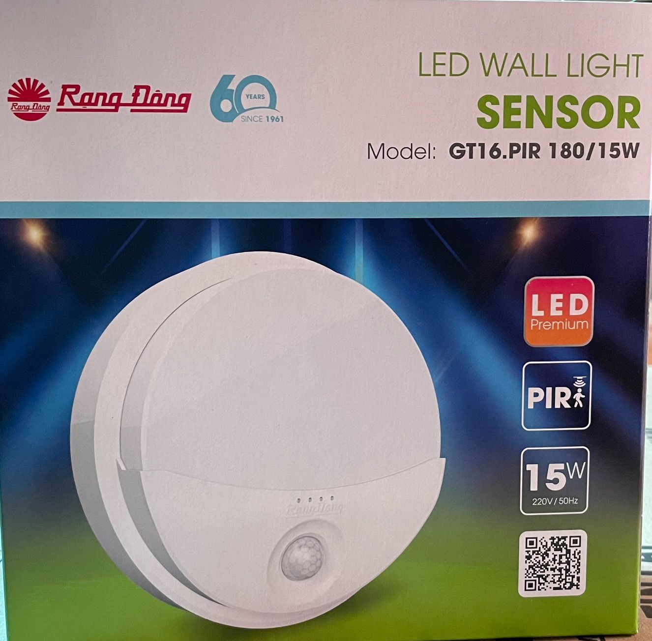 Đèn led gắn tường cảm biến rạng đông 15w gt16