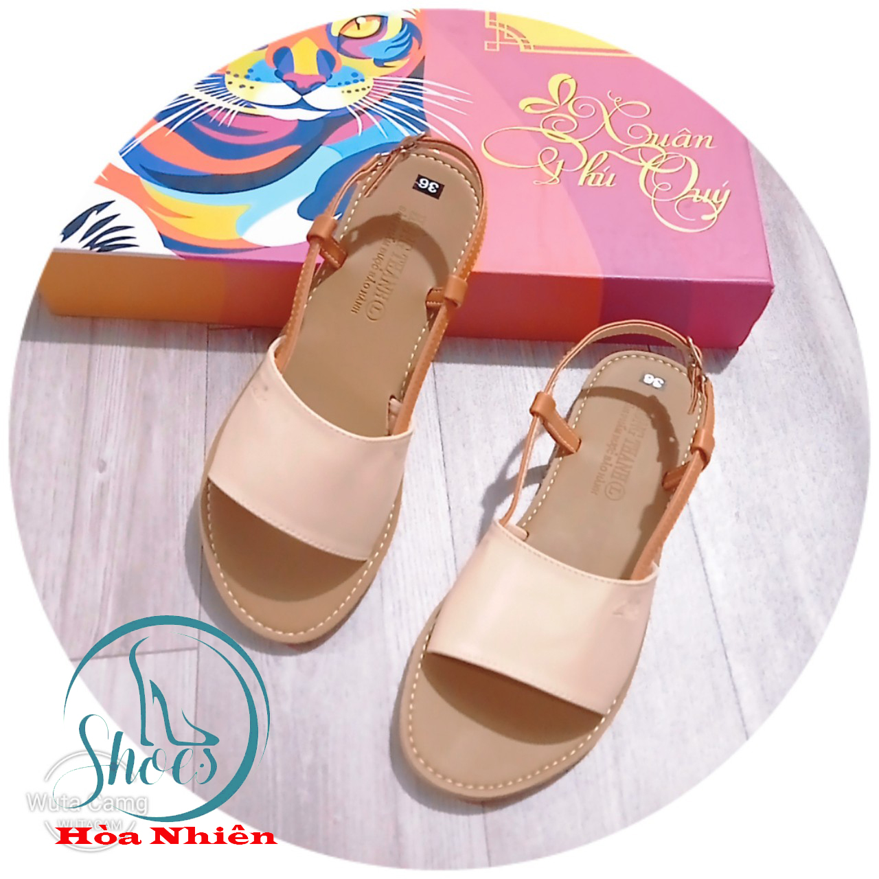 Xăng đan đế bằng nữ quai gài xuất xịn