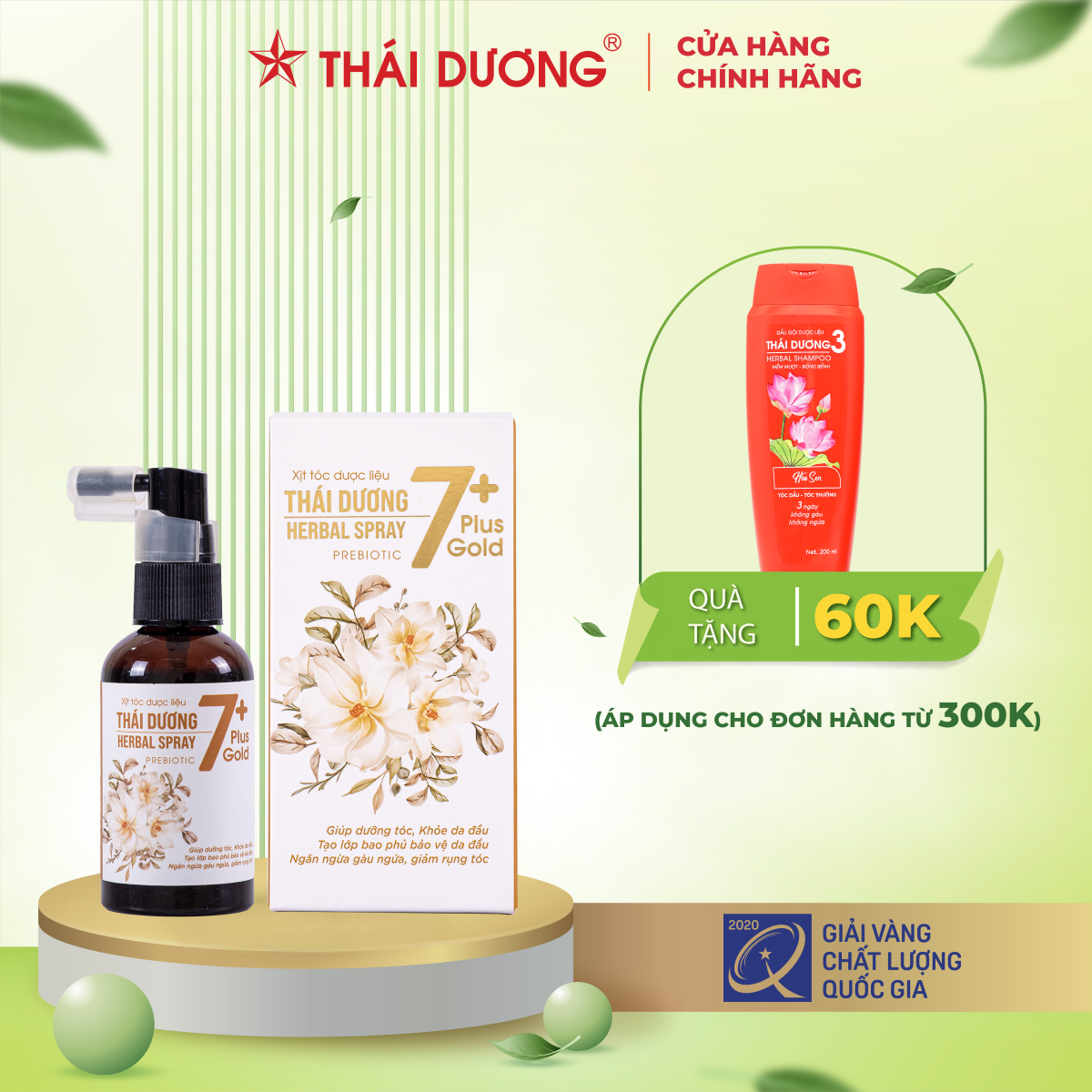 Xịt tóc dược liệu Thái Dương 7 Plus Gold - Sao Thái Dương