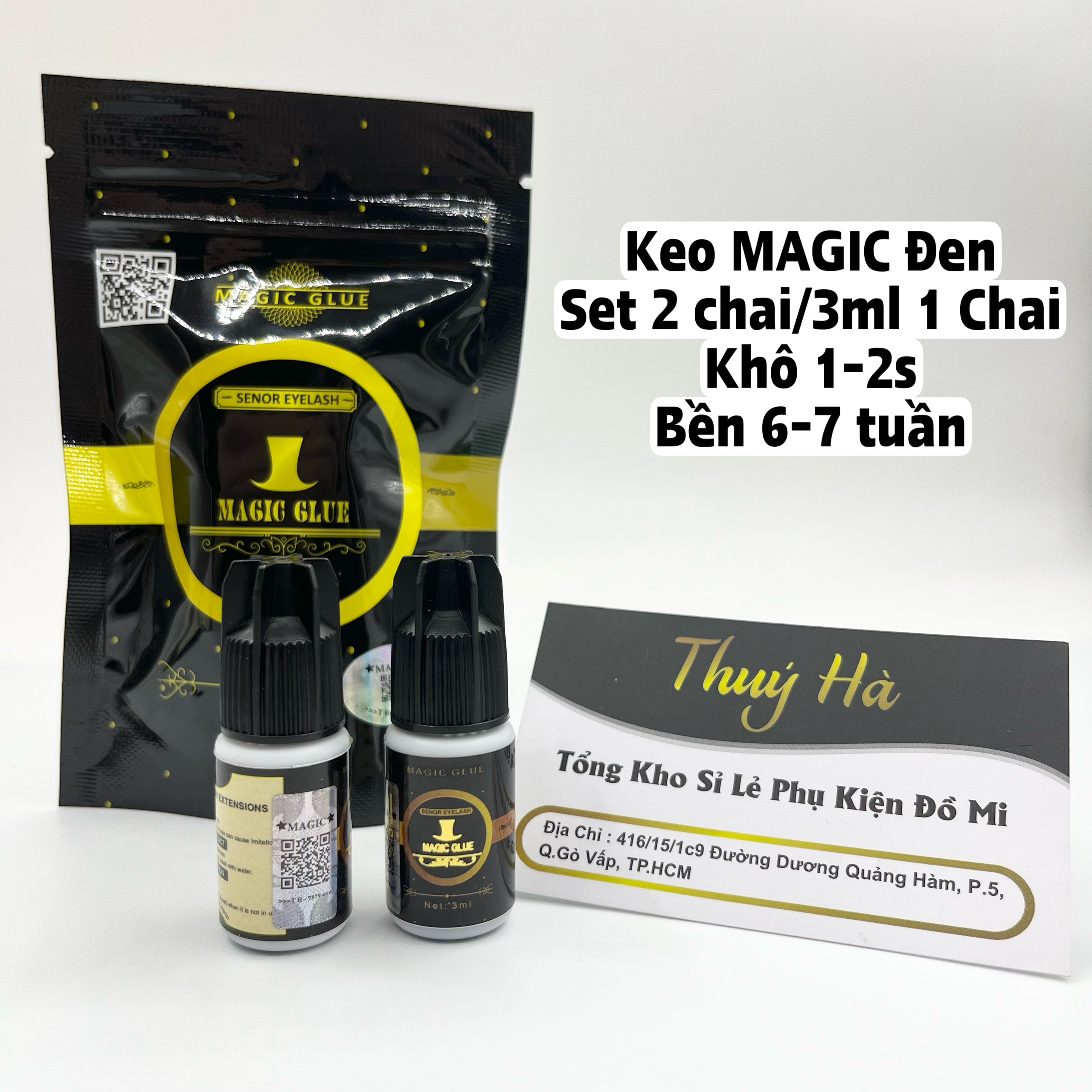 Keo magic nối mi siêu bền- cay ít -dụng cụ nối mi thúy hà