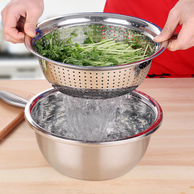 Bộ thau rổ inox 5 món đa năng