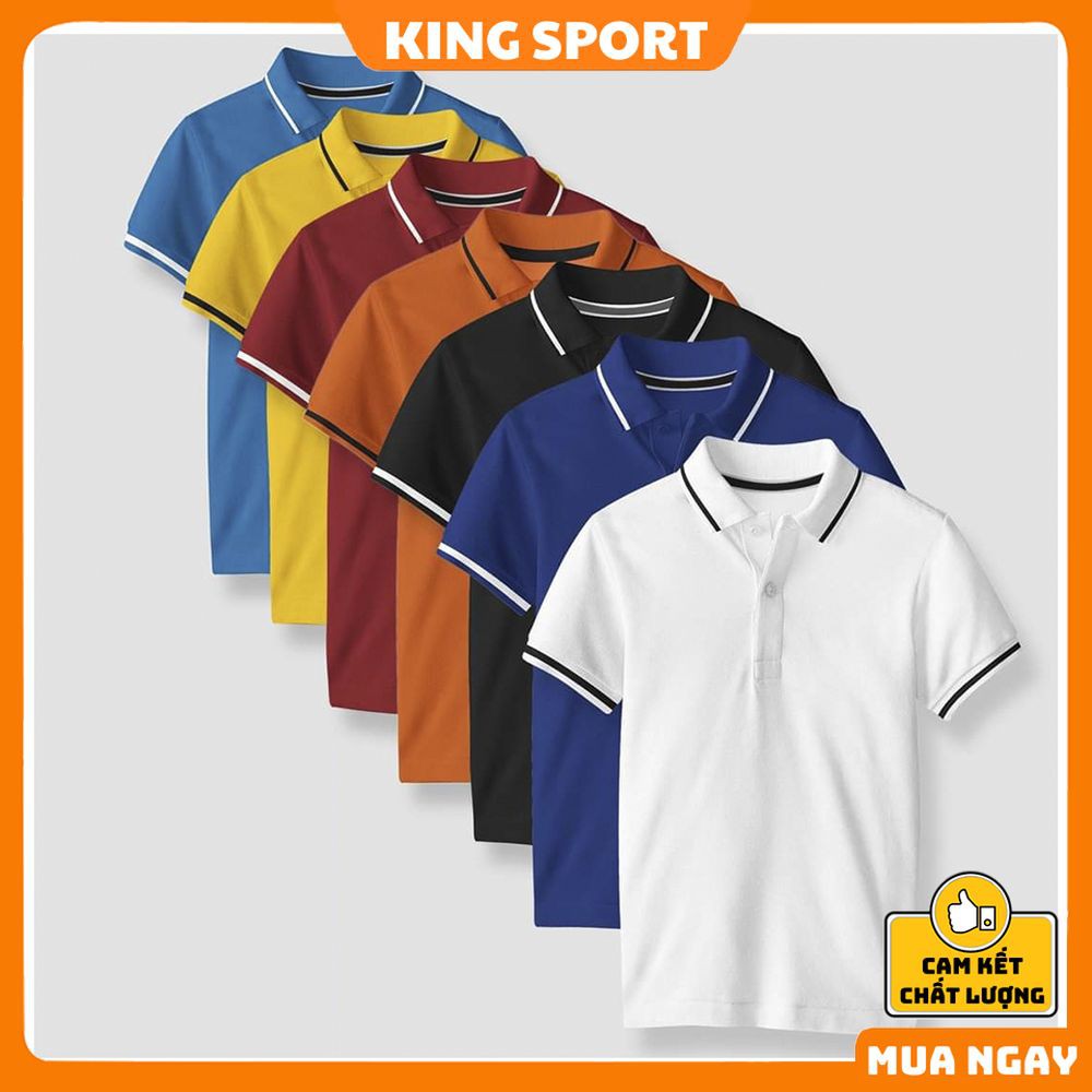 [Nhập RS0822 giảm 30k cho đơn 99k]Áo polo nam cao cấp đẹp có cổ tay ngắn áo polo nữ form rộng unisex vải mè thoáng mát chính hãng KING SPORT