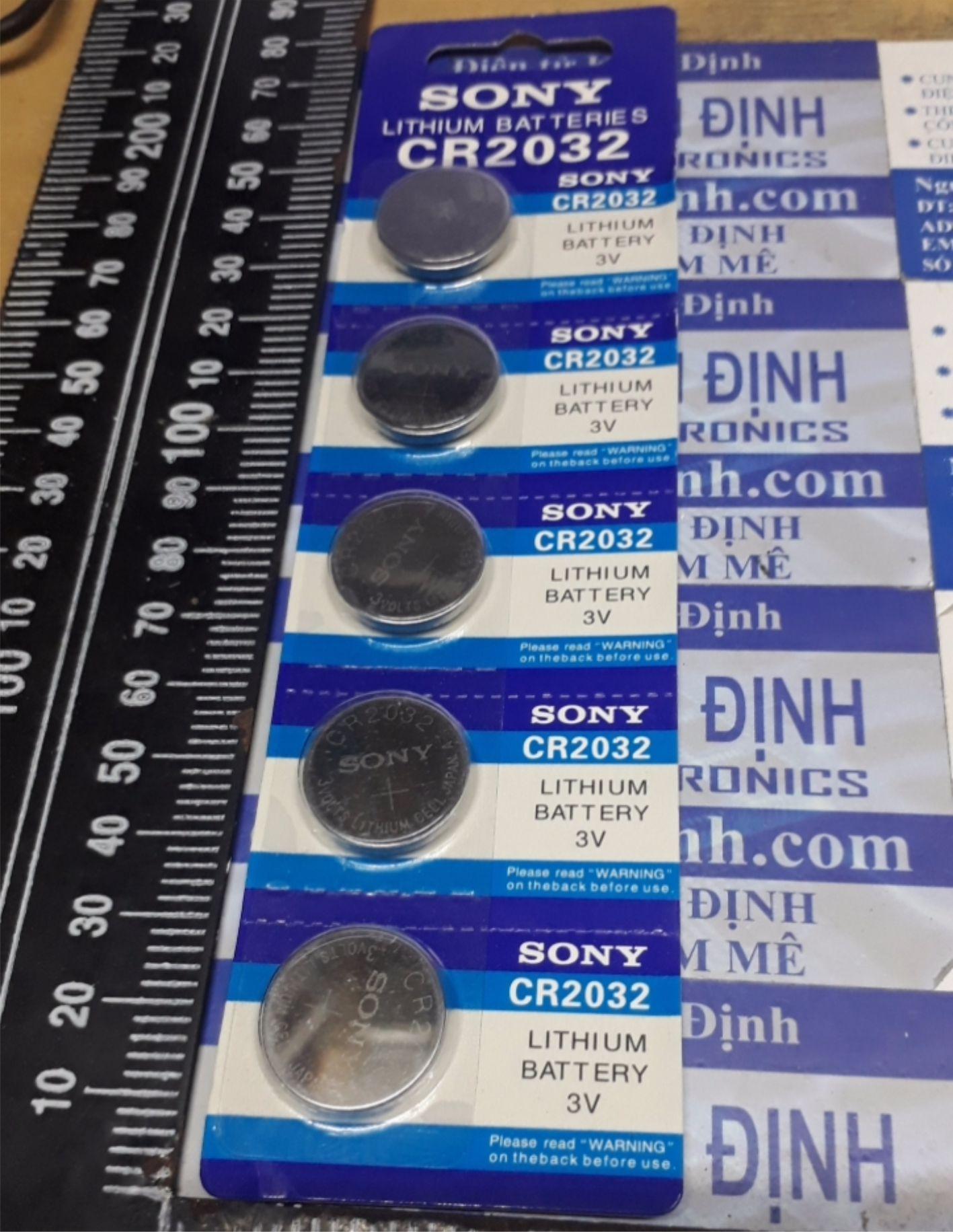 pin cmos 3v (CR2032-lithium) pin dẹp, pin cúc áo lớn, hàng tốt, nguyên vỉ 5 viên kde0391