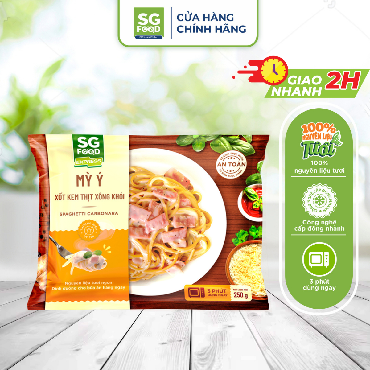 Mỳ Ý Xốt Kem Thịt Xông Khói SG Food 250g