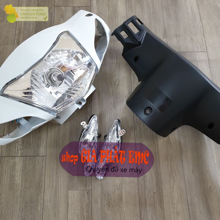 [ 4 món ] Bộ ốp đầu màu TRẮNG xe Wave RS / Alpha / S100 - kèm pha đèn .xi nhan