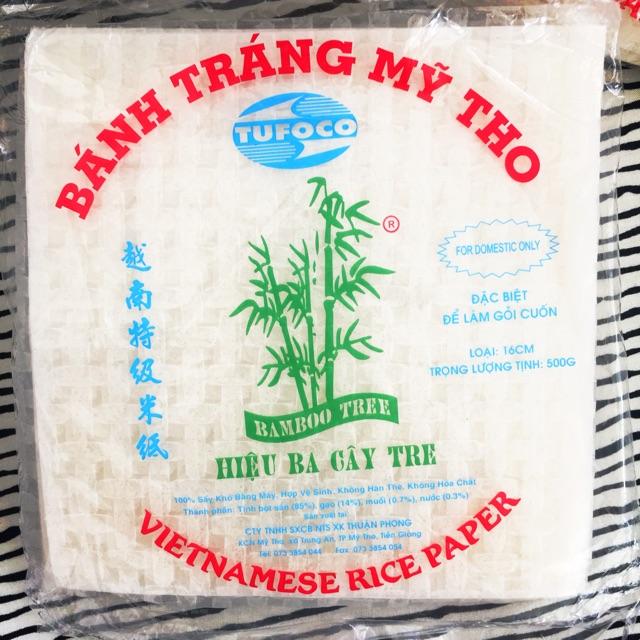 Thực phẩm sạch: 500g bánh tráng gỏi cuốn Ba Cây Tre 16 vuông