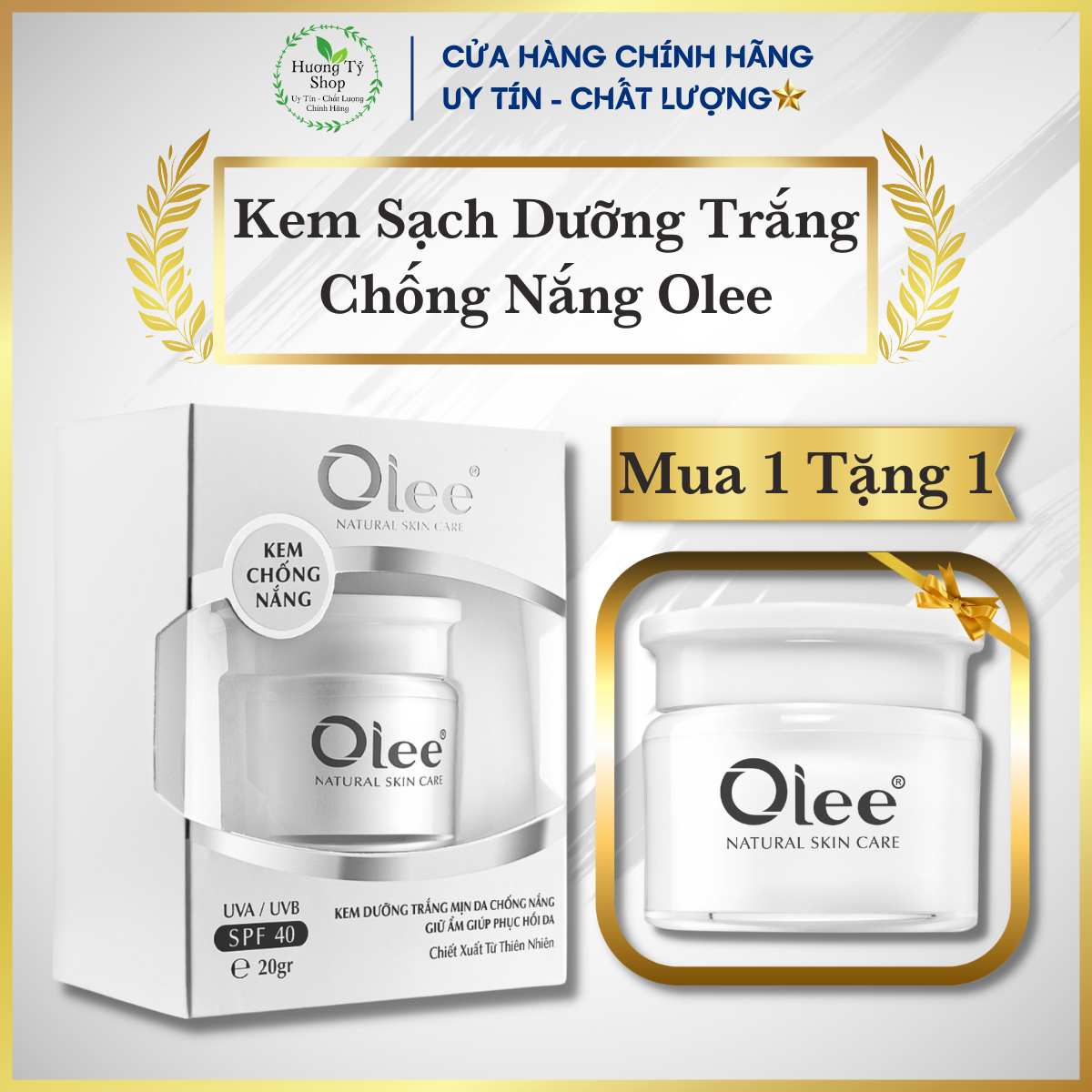Kem sạch olee dưỡng trắng mịn da, chống nắng, giữ ẩm phục hồi da
