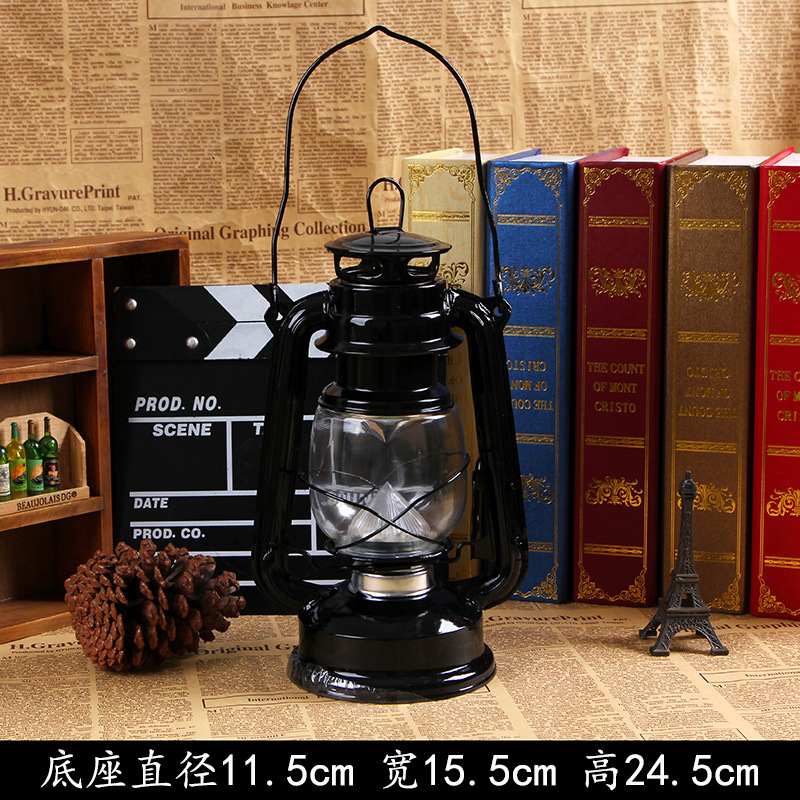 Đèn cắm trại đèn bão led và nến măng xông dùng pin phong cách vintage