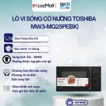 Lò vi sóng có nướng Toshiba MW3-MG25PE(BK) 25 lít - 9 Chế Độ Nấu - Công Suất 800W - Bảo Hành 12 Tháng