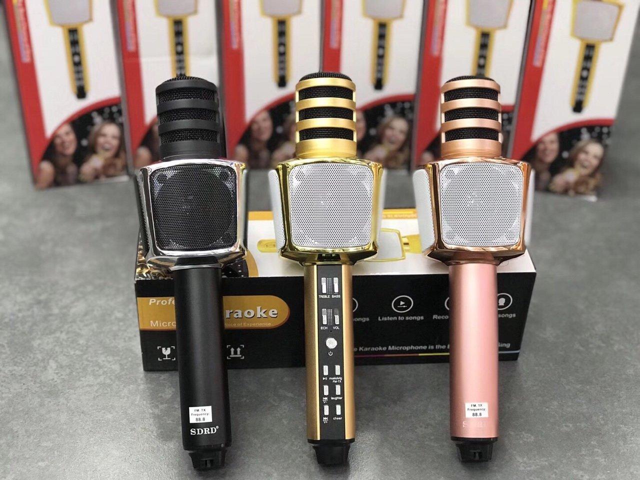 Micro karaoke micro không dây micro karaoke bluetooth3 in 1 sd17