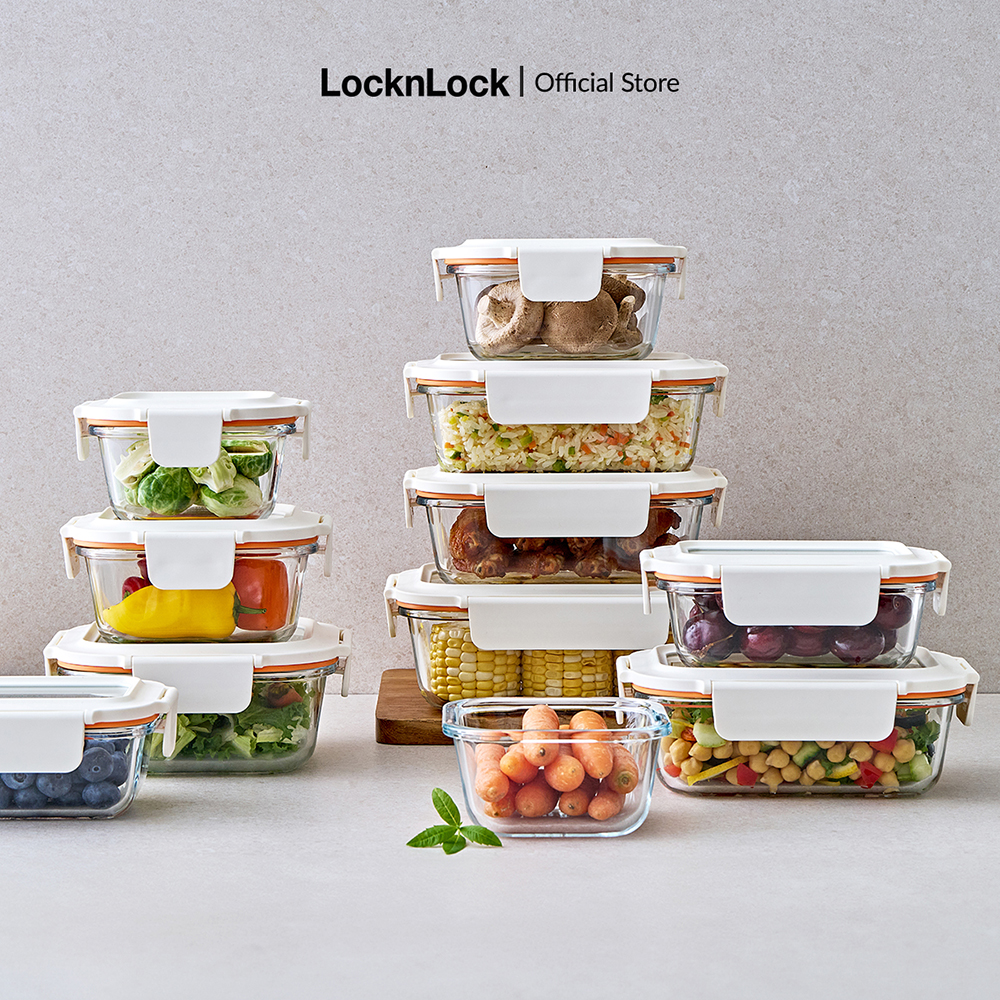 Hộp đựng thực phẩm thủy tinh LocknLock The Cube glass container nhiều dung tích