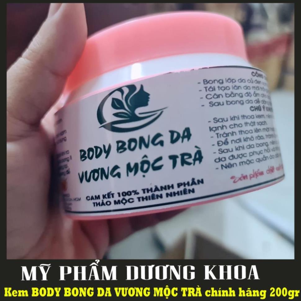 Kem bong da tái tạo body vương mộc trà 200gr - tái sinh da body không gây hại cực trắng hồng - kem bong da vương mộc trà