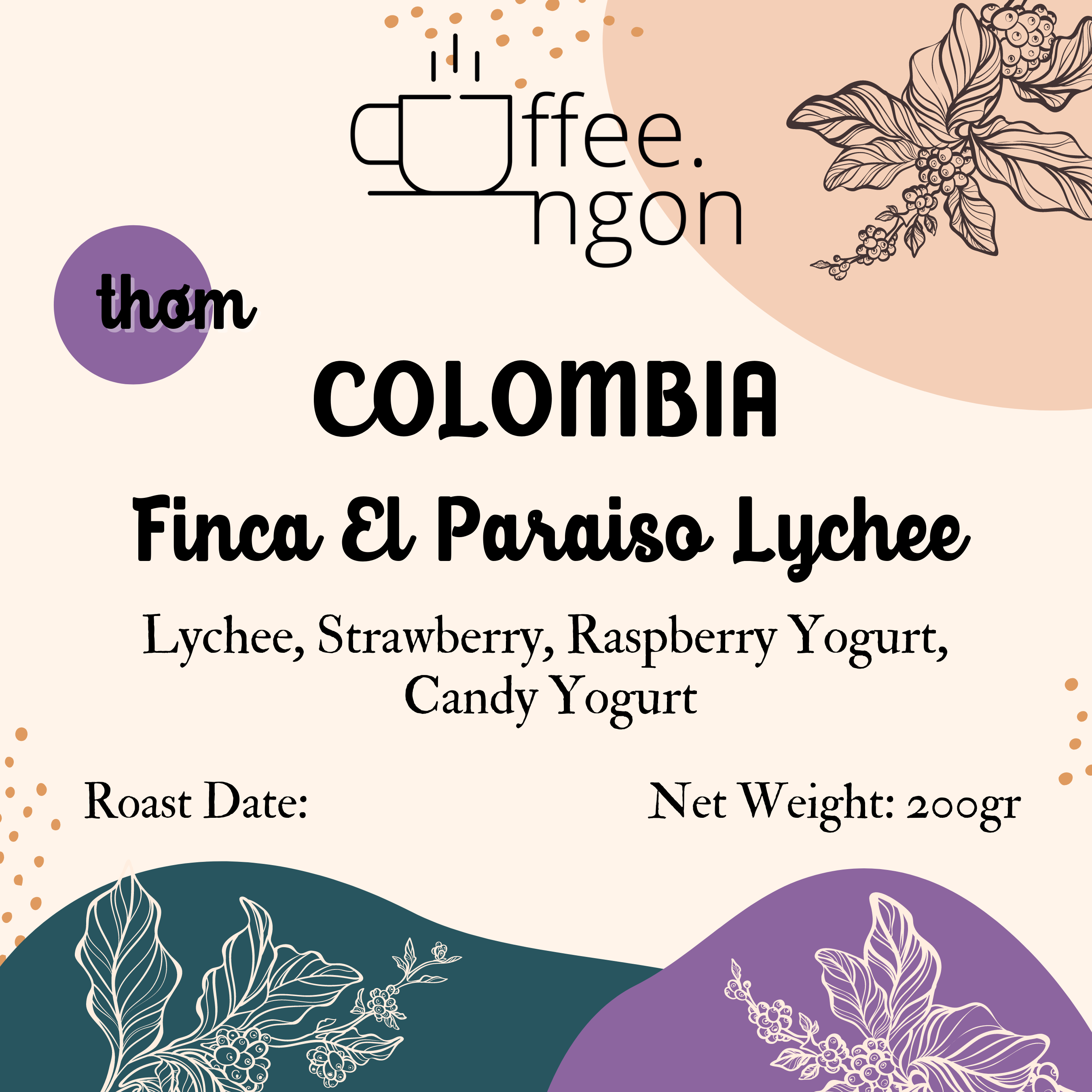 Cà Phê Colombia El Paraiso Lychee