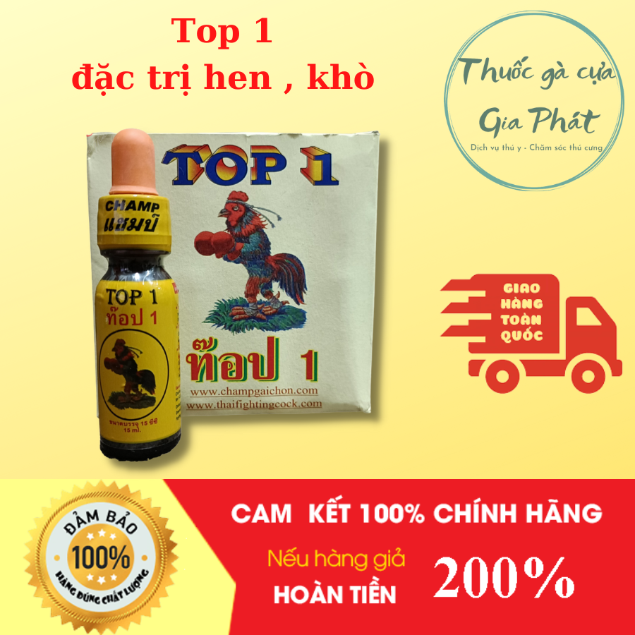 Hen vàng top 1 - đặc trị gà đá khò khè - xổ mũi - 1 lọ / 15 viên - thuốc gà đá