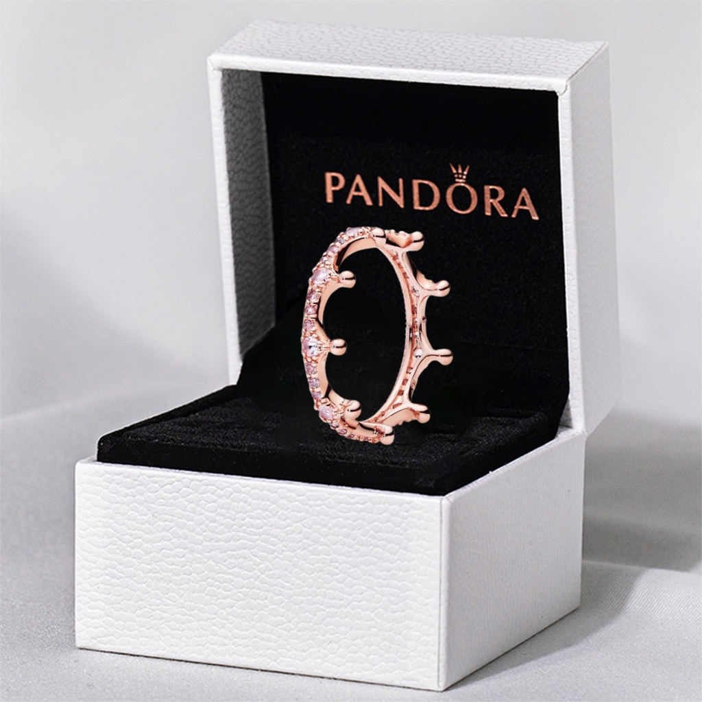 Nhẫn Pandora Clear Sparkling Crown Silver Ring Full Box ,túi xách- Tuyển CTV - Hỗ trợ Droship