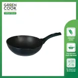 Chảo Đúc Nguyên Khối Hoa Văn Kim Cương Green Cook GCP2513  - Dùng Cho Mọi Loại Bếp - Hàng Chính Hãng Green Cook