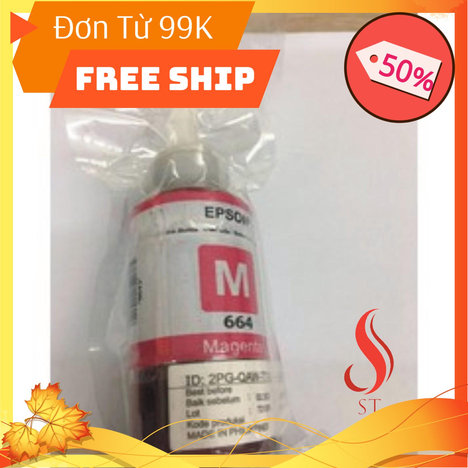 [NEW] Bộ mực in 1 màu Đỏ (Magenta) mã 664 ❤️FREESHIP❤️ dùng cho Epson L110,L120, L210,L220, L300,L310, L350 Hàng Bóc Máy Zin