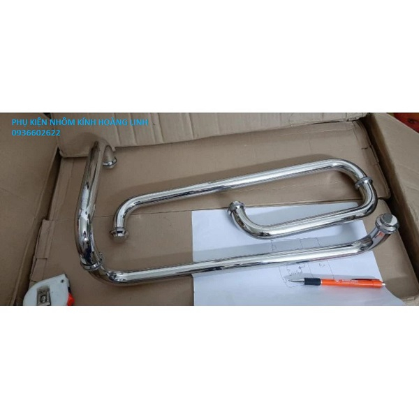 Tay nắm cửa phòng tắm kính phi 19/ phi 25 inox 304 - tay nắm chữ l